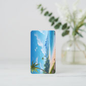 Carte De Visite Tropical Ocean Island Sandy Beach Shore  (Debout devant)