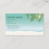 Carte De Visite Tropical Palm Feuille Blue Ocean Beach Agent de vo (Dos)