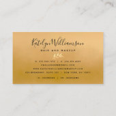 Carte De Visite Tropical palm hot rose sombre or script élégant (Dos)