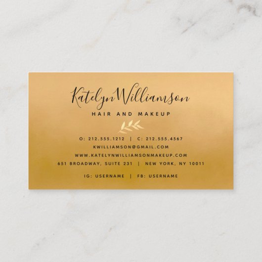 Carte De Visite Tropical palm hot rose sombre or script élégant (Dos)