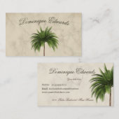 Carte De Visite Tropical Palm Tree élégant Marbré professionnel (Devant / Derrière)