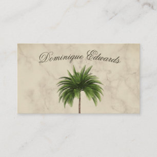 Carte De Visite Tropical Palm Tree élégant Marbré professionnel
