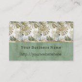 Carte De Visite Tropical Palm Tree Leaves Business name website (Devant)