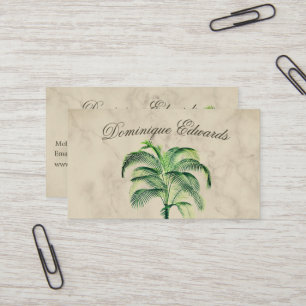 Carte De Visite Tropical Palm Tree Marble Professional