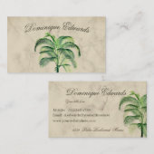 Carte De Visite Tropical Palm Tree Marble Professional (Devant / Derrière)