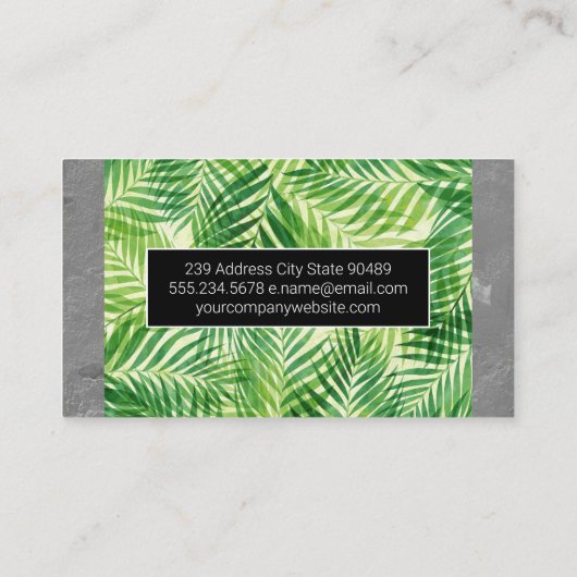 Carte De Visite Tropical Palm Trees Texture Bordure murale (Dos)