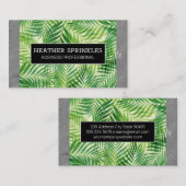 Carte De Visite Tropical Palm Trees Texture Bordure murale (Devant / Derrière)
