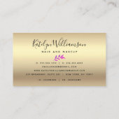 Carte De Visite Tropical palm violet rose sombre or chic script (Dos)