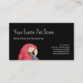 Carte De Visite Tropical Parrot Bird Macaw Pet Store Back (Devant)