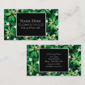 Carte De Visite Tropical plumeria lush forest (Devant / Derrière)