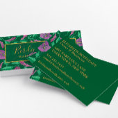 Carte De Visite Tropical rose et vert modèle floral