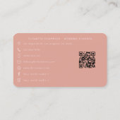 Carte De Visite Tropical Rose Gold et Blush Pink Event Planner (Dos)