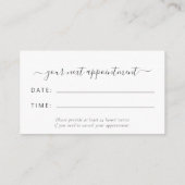 Carte De Visite Tropical Teal Gold Foliage Pattern Appointment (Dos)