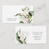 Carte De Visite Tropical tendance Floral rose Élégant Moderne Chic (Devant / Derrière)