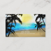 Carte de visite tropicale de jour avec plage et pa (Dos)