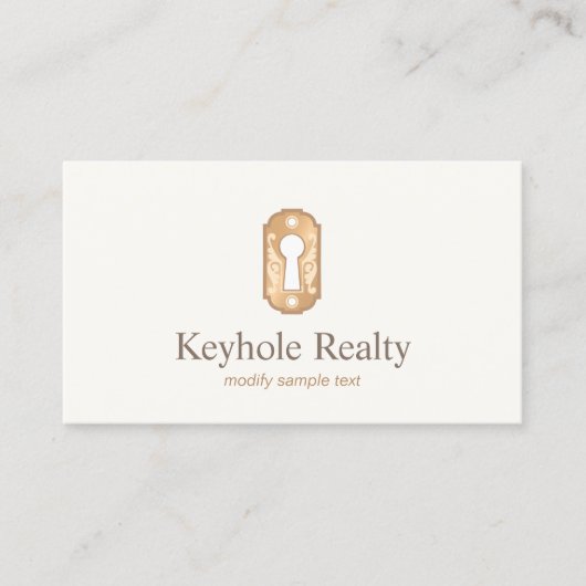 Carte De Visite Trou de clé de l'immobilier (Devant)