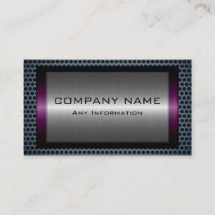 Carte De Visite Trou métallique en acier gris argent Look #14