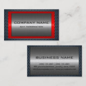 Carte De Visite Trou métallique en acier gris argent Look #8 (Devant / Derrière)