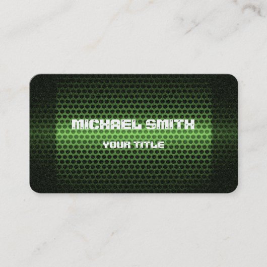 Carte De Visite Trou métallique en acier inoxydable vert (Devant)