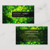 Carte de visite trouble vert de lumières (Devant / Derrière)