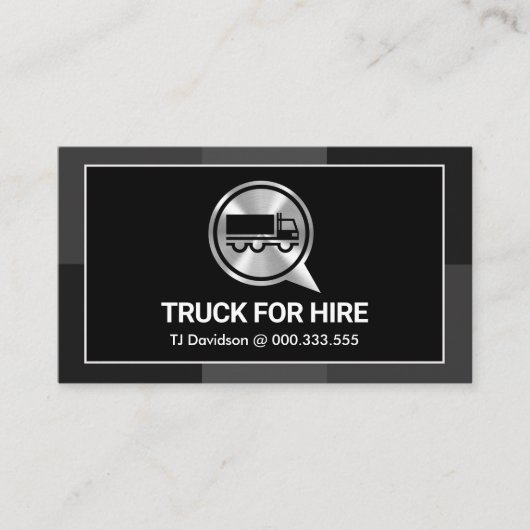 Carte De Visite Truck Argent Creative Grey Frame (Devant)