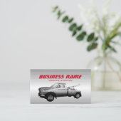 Carte De Visite Truck professionnel Red Text Metallic (Debout devant)