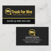 Carte De Visite Trucker boîte vocale de camion d'or (Devant / Derrière)