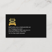 Carte De Visite Trucker de ligne de transport de camion d'or (Dos)