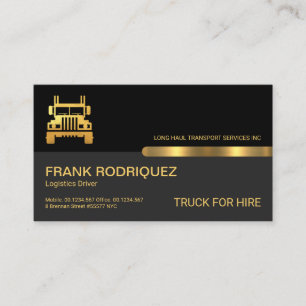 Carte De Visite Trucker de l'onglet Gold des calques gris-noir ré