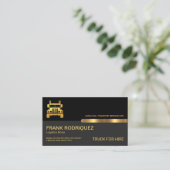 Carte De Visite Trucker de l'onglet Gold des calques gris-noir rét (Debout devant)