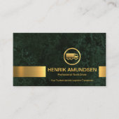 Carte De Visite Trucker en Grunge en marbre vert Emerald Gold Stri (Devant)