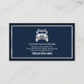 Carte De Visite Trucker logistique à cadre argenté spécial (Dos)