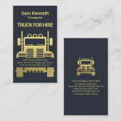 Carte De Visite Trucker logistique de semi-camion or exquis (Devant / Derrière)