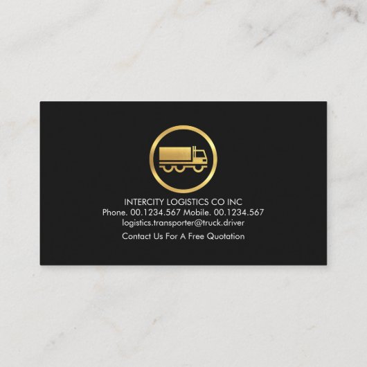 Carte De Visite Trucker Monogram Gold Lines simple (Dos)
