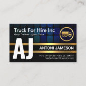 Carte De Visite Trucker Monogram Gold Lines simple (Devant)
