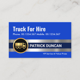 Carte De Visite Trucker Or Metallic Silver Lines
