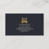 Carte De Visite Trucker simple Monogram Gold Lines (Dos)