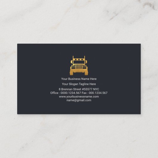 Carte De Visite Trucker simple Monogram Gold Lines (Dos)