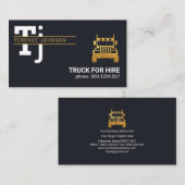 Carte De Visite Trucker simple Monogram Gold Lines (Devant / Derrière)