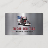 Carte De Visite Trucker Transport Trucker Company Drapeau américai (Devant)