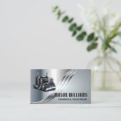 Carte De Visite Trucker Transport Trucker Company Metal (Debout devant)