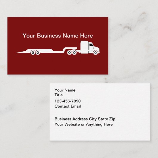 Carte De Visite Trucking And Freight Courier Business Cards (Devant / Derrière)