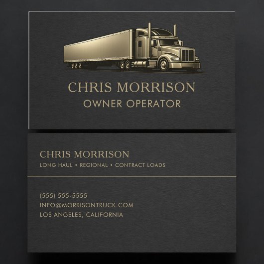 Carte De Visite Trucking Services Owner Operator Professional