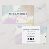 Carte De Visite Trucs Abstraits de pinceau mignon Pastel (Devant / Derrière)