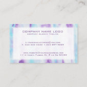 Carte De Visite Trucs Abstraits de pinceau violet bleu et blanc (Dos)