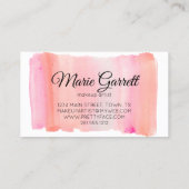 Carte De Visite Trucs de pinceau rose Aquarelle (Dos)