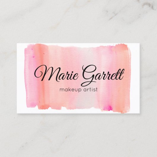 Carte De Visite Trucs de pinceau rose Aquarelle (Devant)