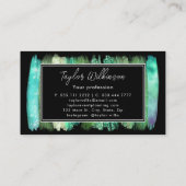 Carte De Visite Trucs de pinceau vert Iridescente (Dos)