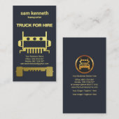 Carte De Visite Trucs Gold Semi Truck Exquise Blue Trucker (Devant / Derrière)