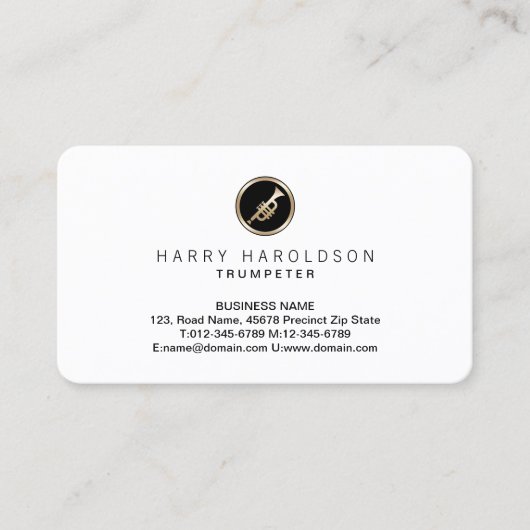 Carte De Visite Trumpet Trumpeter Musicien (Devant)
